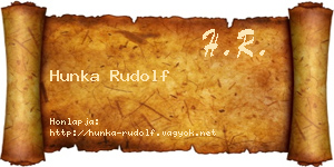Hunka Rudolf névjegykártya